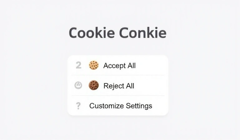 Captura de pantalla de un banner de consentimiento de cookies con opciones de aceptar, rechazar y personalizar