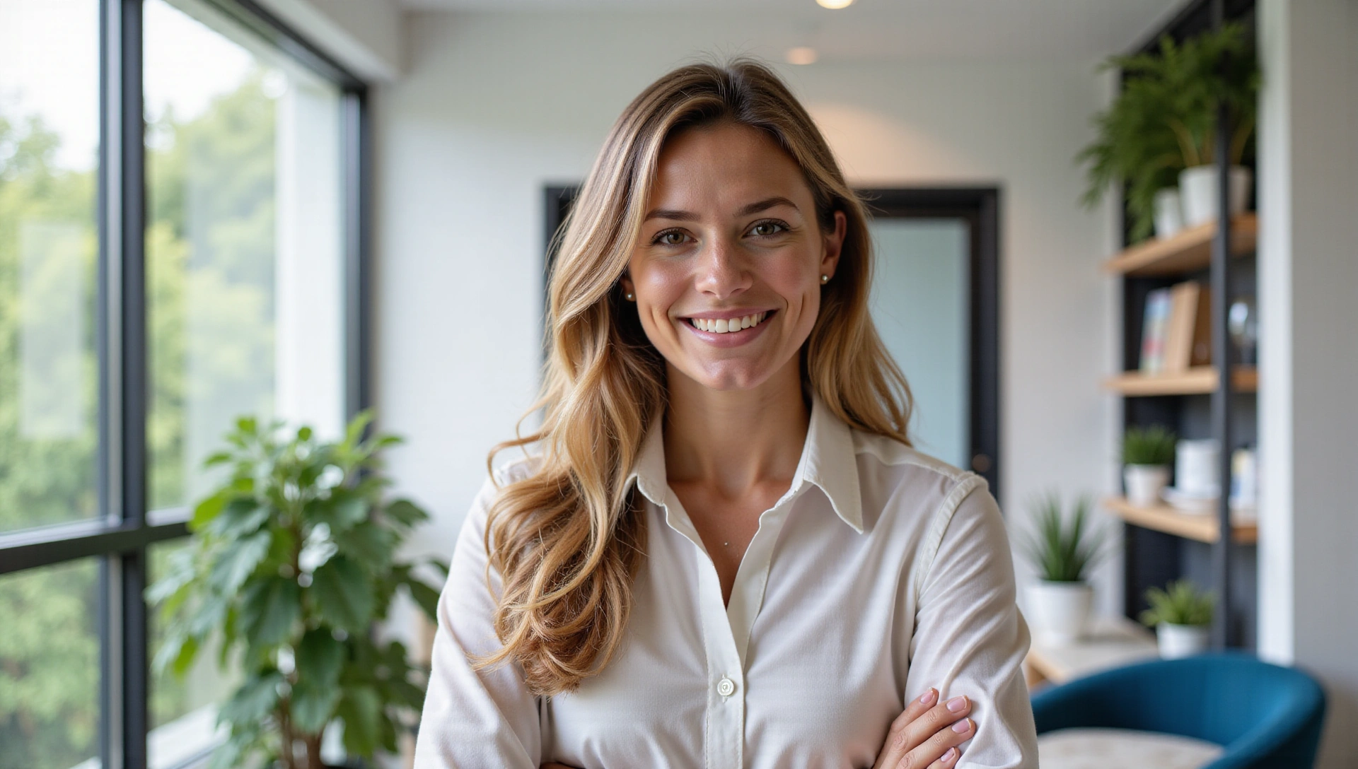 Retrato profesional y amigable de un nutricionista en un entorno luminoso y natural.